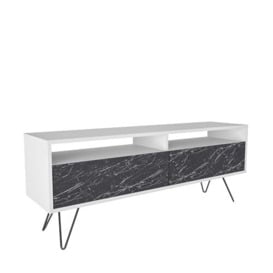 DECOROTIKA - Flay 140 cm TV Stand TV Unit TV Cabient with Two Cabinets and Shelves