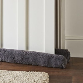 Catherine Lansfield Faux Fur Door Draught Excluder Charcoal Grey