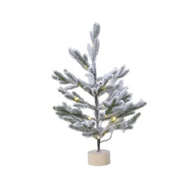 Lumineo Christmas Tree, Imitation wood, Green/White, dia30-H45cm