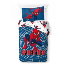 Character World Disney Official Spiderman Ultimate Kids Single Duvet Cover Set - Reversible 2 Sided Bedding Including Matching Pillow Case - Crime Fighter Design Brands Single Bed Set