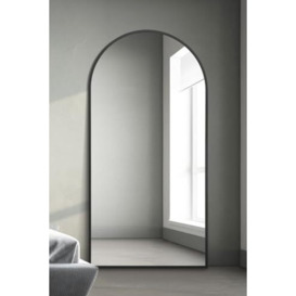 "MirrorOutlet The Arcus - Black Framed Modern Full Length Arched Leaner/Wall Mirror 79"" X 39"" (200CM X 100CM) Silver Mirror Glass with Black All weather Backing."