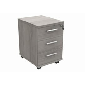 Office Hippo Essentials Heavy Duty Unit, Mobile Storage Cabinet, Featuring 3 Lockable Drawers, Suitable for Commercial Office, Home and Classroom, Wood, Alaskan Grey Oak, 40.4 x 50 x 59.5 cm
