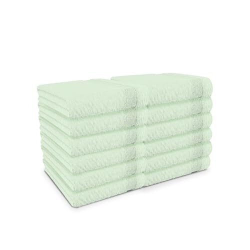 Blue Canyon Face Cloth, Bathroom Soft Towels, Woven Light–Weight, Quick Dry, Reusable Face Towels, Bacteria Resistant, Skin Friendly, Makeup Remover Cloth 30 * 30 cm, 500 GSM, PACK OF 12, (MINT GREEN)