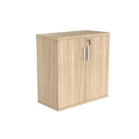 Office Hippo Essentials Heavy Duty Storage Cupboard with Adjustable Shelving, Featuring 2 Lockable Doors, Suitable for Commercial Office, Home and Classroom, MFC, Canadian Oak, 40D x 80W x 81.6Hcm