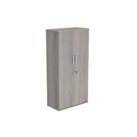 Office Hippo Essentials Heavy Duty Storage Cupboard with Adjustable Shelving, Featuring 2 Lockable Doors, Suitable for Commercial Office, Home and Classroom, MFC, Alaskan Grey Oak, 80 x 40 x 159.2 cm