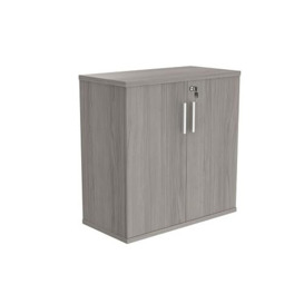 Office Hippo Essentials Heavy Duty Storage Cupboard with Adjustable Shelving, Featuring 2 Lockable Doors, Suitable for Commercial Office, Home and Classroom, MFC, Alaskan Grey Oak, 80 x 40 x 81.6 cm