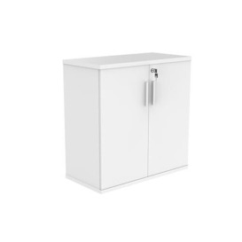 Office Hippo Essentials Heavy Duty Storage Cupboard with Adjustable Shelving, Featuring 2 Lockable Doors, Suitable for Commercial Office, Home and Classroom, MFC, Arctic White, 80 x 40 x 81.6 cm