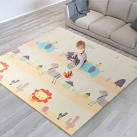 scoosh Foldable Activity Mat - Double-Sided, Reversible, Waterproof, Ideal for Playtime, Picnics, and Quality Family Bonding - Premium Quality Outdoor & Indoor Mat (150x200x1cm, Animals)