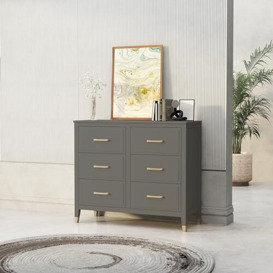 Cabinet Bits Chest of Drawers, Pine Wood, Grey, One Size