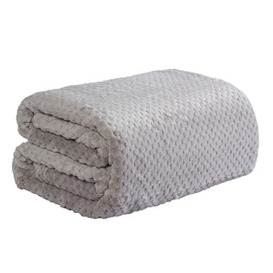 Dreamscene Luxury Waffle Soft Mink Warm Throw Over Sofa Bed Blanket, Silver Grey, Single - 125 x 150 cm (Pack of 2)