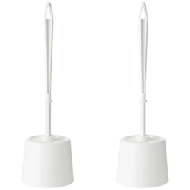 Bentley Toilet Brush Set with Potted Holder, White, M (Pack of 2)