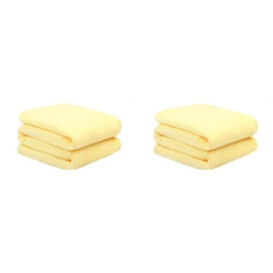 Dreamscene Warm Polar Fleece Throw Over Super Soft Luxury Sofa Bed Garden Blanket, Lemon Yellow - 120 x 150 cm (Pack of 2)