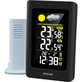 Sencor SWS 4270 Wireless Digital Weather Station with Outdoor Sensor, 24h Forecast, Indoor Outdoor Thermometer, Hygrometer, Barometer, Time Display, Alarm Clock, Colour LCD Display