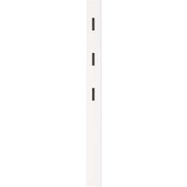 Germania Coat Rack Panel 3728-84, in White, with Three Fold-Out Metal Coat Hooks, 15 x 170 x 3 cm (W x H x D)