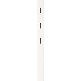 Germania Coat Rack Panel 3728-84, in White, with Three Fold-Out Metal Coat Hooks, 15 x 170 x 3 cm (W x H x D)