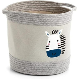 Toy Basket - Storage Basket - Nursery Basket - Toy Organizer - Book Basket - Nursery Organiser - Toy Box - Cotton Toy Box 30 x 30 cm (Zebra)