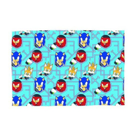 Character World Sonic Prime Official Fleece Throw Blanket - Super Soft, Sonic the Hedgehog Design - Warm Super Soft Feel Blue Throw - Perfect for Home, Bedroom, Sleepovers & Camping