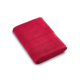 Pure Cotton - Set of 2 Towels - Elegant Cotton Fabric - Soft to the Touch - Standard 100 by Oeko-TEX - Washable at 40°C - 2 x 50 x 100 cm - Burgundy