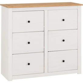 Seconique Chest of Drawers, Engineered Wood, White/Natural Wax, W 1100mm x D 405mm x H 1000mm