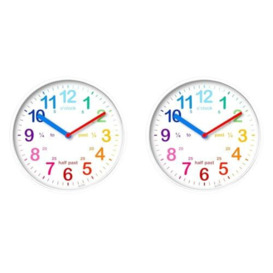 Acctim 22522 Wickford Kids Wall Clock in White (Pack of 2)