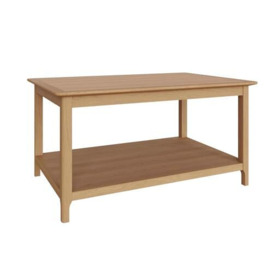 FWStyle large coffee table in solid oak and oak veneers with shelf. W90cm x D60cm x H46cm.