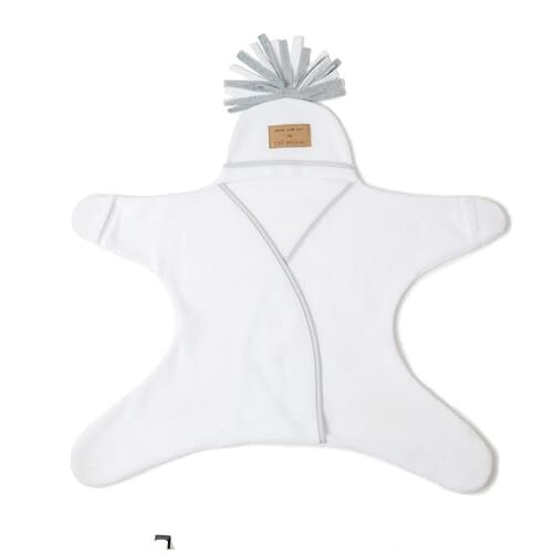 Clair de Lune Star Fleece Baby Wrap Blanket (6-12 Months) - White