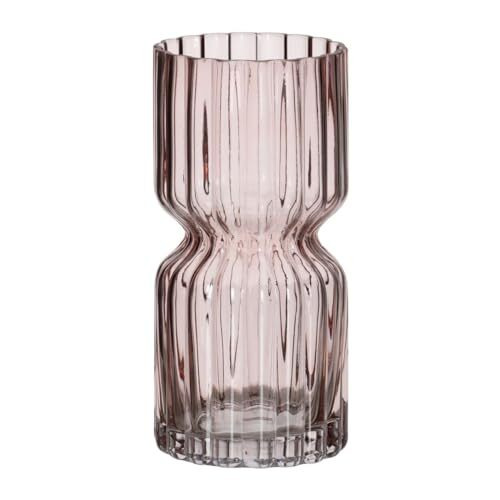 BigBuy Home Vase Pink Glass 12 x 12 x 25 cm