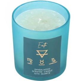 Something Different Earth Element Sandalwood Crystal Chip Wax Candle-8 cm x 7.8 cm (1 Pc), Glass, Sky Blue, 8cm x 7.8cm x 7.8cm