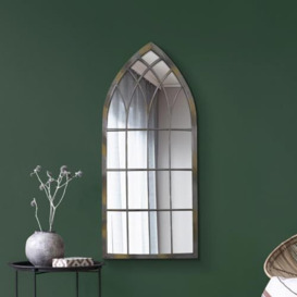"The Somerley - Rustic Metal Arched Decorative Wall or Leaner Mirror 46"" X 20"" (115CM X 50CM)"