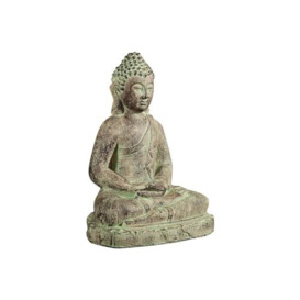 Biscottini Buddha Figurine, Chalk, Antique Gold, L38xPR28xH55