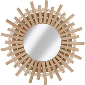 Arti Casa Wall Mirror - Round Mirror Sun - 30cm - Wood