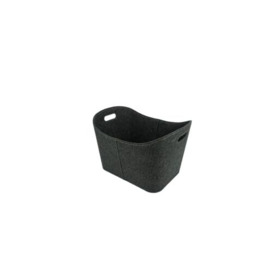 Valo Felt Basket Grey L x W x H 55 x 35 x 40 cm, for Firewood, Material Thickness 6.0 mm, to Protect the Floor, Log Basket VK000403