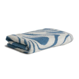 Möve Bohemian Dreams Marble hand towel 50 x 100 cm made of 100% cotton, nature/steel blue