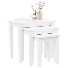 Vida Designs Yorkshire Nest of 3 Tables for Living room, Stacking Side Tables, Sturdy and Easy Assembly (White)