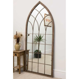 "The Dorset - Rustic Framed Arched Leaner Wall Mirror 66"" X 30"" (168CM X 76CM)"