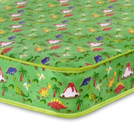 "Extreme Comfort The Dreamy Dinosaur Kids Childs Toddlers First Dual Sided Mattress Foam Free With Pinna-Coil Mattress Spring System 6.5""/ 16.5cms Deep, 3ft Single 90cms x 190cms"