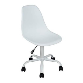 39F Furniture Dream Modern Ergonomic Office Chair, PP, White, 46x51.5x56-93cm