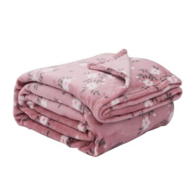 GC GAVENO CAVAILIA Snuggle Throw Blanket Double 150x200 Cm, Sherpa Fleece Flannel Throw For Sofa, Bed & Couch - Pink