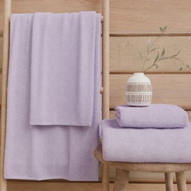 PETTI Artigiani Italiani - 100% Cotton Terry Bath Towels, 3+3 Towel Set, 6 Pieces 3 Face Towels and 3 Hand Towels, Lilac Towels
