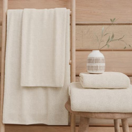 PETTI Artigiani Italiani - 100% Cotton Terry Bath Towels, 2+2 Towel Set, 4 Pieces 2 Face Towels and 2 Hand Towels, Ivory Towels