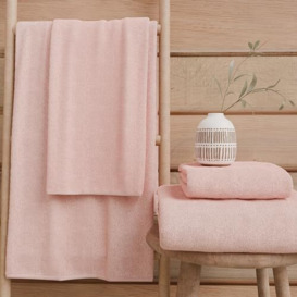 PETTI Artigiani Italiani - 100% Cotton Terry Bath Towels, 3+3 Towel Set, 6 Pieces 3 Face Towels and 3 Hand Towels, Pink Towels