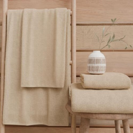 PETTI Artigiani Italiani - Bath Towels in 100% Cotton Terry Towel, 3+3 Towel Set, 6 Pieces, 3 Face Towels and 3 Hand Towels, Beige Towels