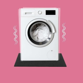Nicoman Anti-Vibration Washing Machine Mat, Tumble Dryer Matt, Speakers Drum Noise Reduction Matting, 600 x 600 x 8 mm Black