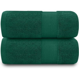 GC GAVENO CAVAILIA 700 GSM Bath Sheets - Large Bath Towels 2 Pack - Egyptian Cotton Towel Set - Quick Dry Towels - Soft Feel Towels - Green - 90X140