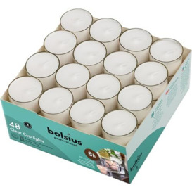 Bolsius - Tea Lights Clear Cup - 288 pcs. - in Box - Burning Time 8 Hours - Without Palm Oil - Clean Burning - Cotton Wick - Value Pack