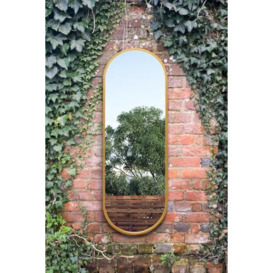 "The Vultus - New Gold Metal Framed Double Arched Garden Wall Mirror 63"" X 22"" (160CM X 55CM) Suitable for Outside and Inside"