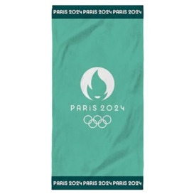 Paris 2024 Olympic Games Vainqueur Beach Towel - 100% Cotton - Oeko-TEX - 75 x 150 cm - Printed - Blue