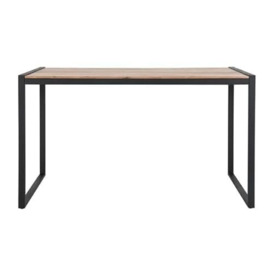 Bolero Steel and Acacia Industrial Style Bar Table 1800x900 mm, Black & Teak, Size: 1050(H) x 900(W) x 1800(D) mm, Powder-Coated Steel & Acacia Wood, Indoor & Outdoor Table, DK905