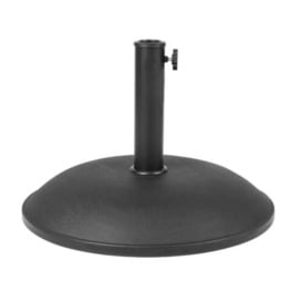 Bolero Concrete Parasol Base 20 kg, Black, Size: 378(H) x 409 mm, Includes Adaptor 48/38 mm Diameter, Rubber Feet on Base, Water Drainage Outlet - Beer Garden & Patio Umbrella Base, CJ410