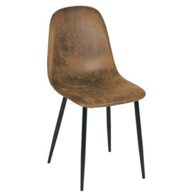 FurnitureR 1PC Dining Chairs, Soft Chairs, Backrest Kitchen Chairs, comfort suede cussion, for Living Room Lounge Home,Minimalist design,Brown